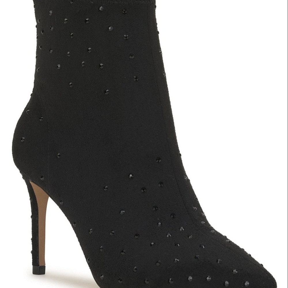 Jessica Simpson Semaja2 Womens Pointed Ankle Boot Black Rhinestone Size 11 $129